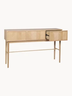Hot Hübsch Console en bois motif chevrons Herringbone