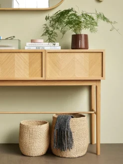 Hot Hübsch Console en bois motif chevrons Herringbone