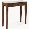 Sale Bloomingville Console en manguier avec plateau en marbre Hauge