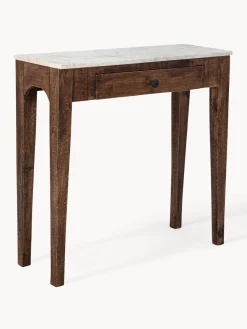 Sale Bloomingville Console en manguier avec plateau en marbre Hauge