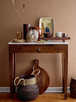 Sale Bloomingville Console en manguier avec plateau en marbre Hauge