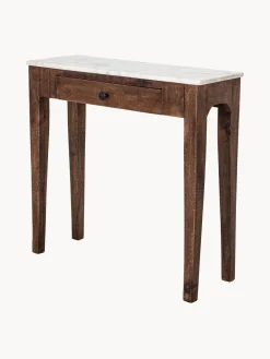 Sale Bloomingville Console en manguier avec plateau en marbre Hauge