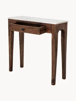 Sale Bloomingville Console en manguier avec plateau en marbre Hauge