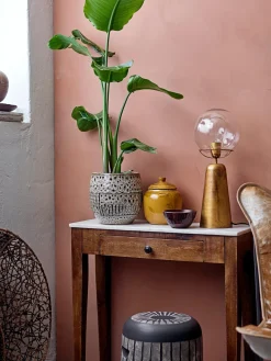 Sale Bloomingville Console en manguier avec plateau en marbre Hauge