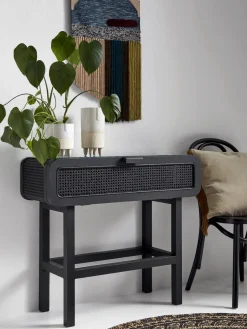 New Nordal Console en teck avec tressage en rotin Merge