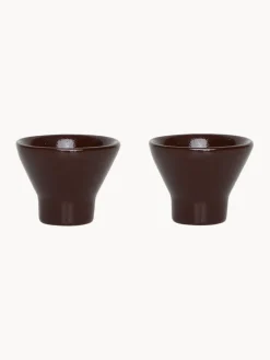 Outlet Oyoy Living Design Coquetiers faits à la main Yuka, 2 pièces Brun
