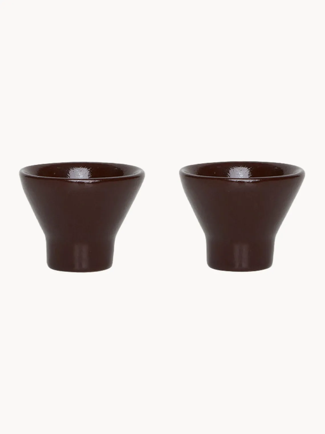 Outlet Oyoy Living Design Coquetiers faits à la main Yuka, 2 pièces Brun