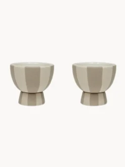 Outlet Oyoy Living Design Coquetiers faits à la main Toppu, 2 pièces Beige clair, grège