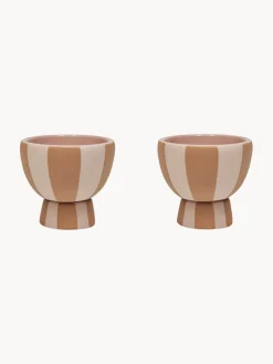New Oyoy Living Design Coquetiers faits à la main Toppu, 2 pièces Rose pâle, brun clair