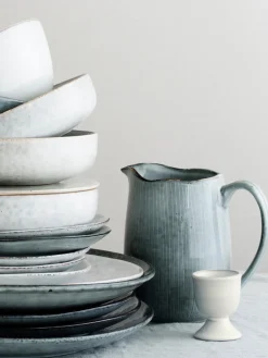 Clearance Broste Copenhagen Coquetiers faits main Nordic Sand, 2 pièces Gris clair, chiné