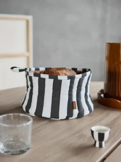 Online Oyoy Living Design Corbeille à pain en coton Toppu Blanc, noir, brun