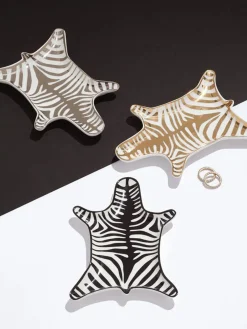 Best Jonathan Adler Coupelle décorative en porcelaine Zebra Doré, blanc