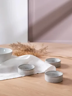 Clearance Broste Copenhagen Coupelles à dip artisanales Nordic Sand, 4 pièces Gris clair, chiné