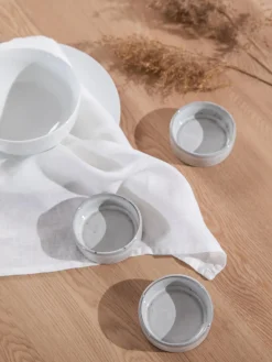 Clearance Broste Copenhagen Coupelles à dip artisanales Nordic Sand, 4 pièces Gris clair, chiné