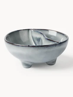 Hot Broste Copenhagen Coupelles à dip artisanales Nordic Sea, 4 pièces Gris-bleu, chiné