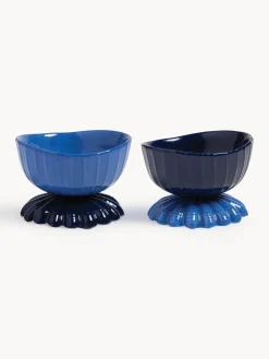 Outlet &k Amsterdam Coupelles à snack en dolomite Clam, 2 élém. Tons bleus