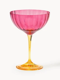 Fashion Anna + Nina Coupes à champagne Jazzy, 2 pièces Rose vif, orange, transparent