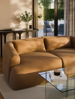 Best Westwing Collection Coussin canapé en bouclette Sofia Bouclette brun clair