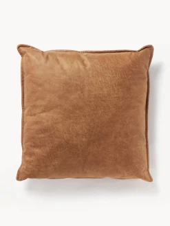 Best Westwing Collection Coussin canapé en cuir recyclé Lennon Cuir brun