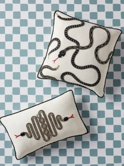 Sale Jonathan Adler Coussin déco en lin Snake