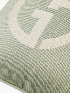 New Armani Casa Coussin décoratif avec logo Giorgio Armani Janette Vert olive, beige clair
