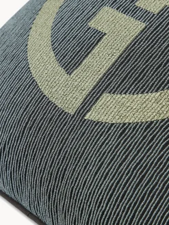 Discount Armani Casa Coussin décoratif avec logo Giorgio Armani Janette Anthracite, vert olive