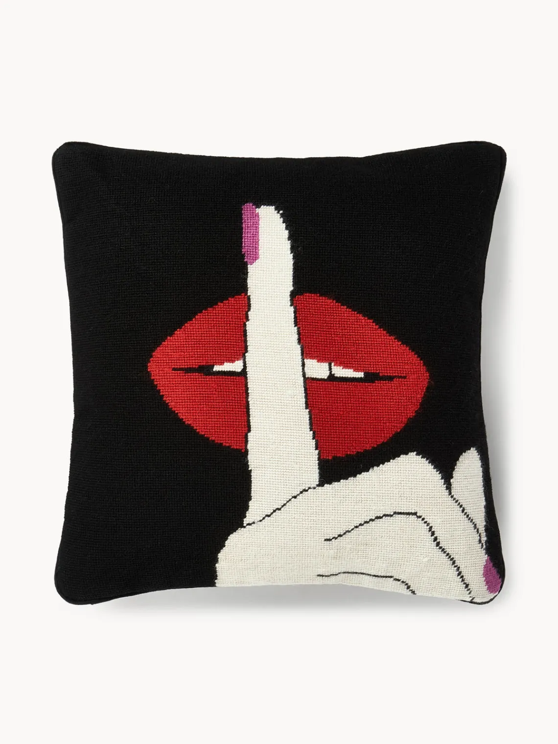 Sale Jonathan Adler Coussin décoratif en laine fait main Lips Hush
