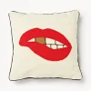 Discount Jonathan Adler Coussin décoratif en laine Lips Bitten