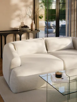 Best Westwing Collection Coussin de canapé en peluche Sofia Peluche blanc cassé