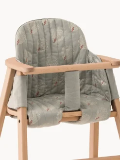 Online Nobodinoz Coussin de chaise haute en coton bio Growing Green Gris clair, blanc cassé