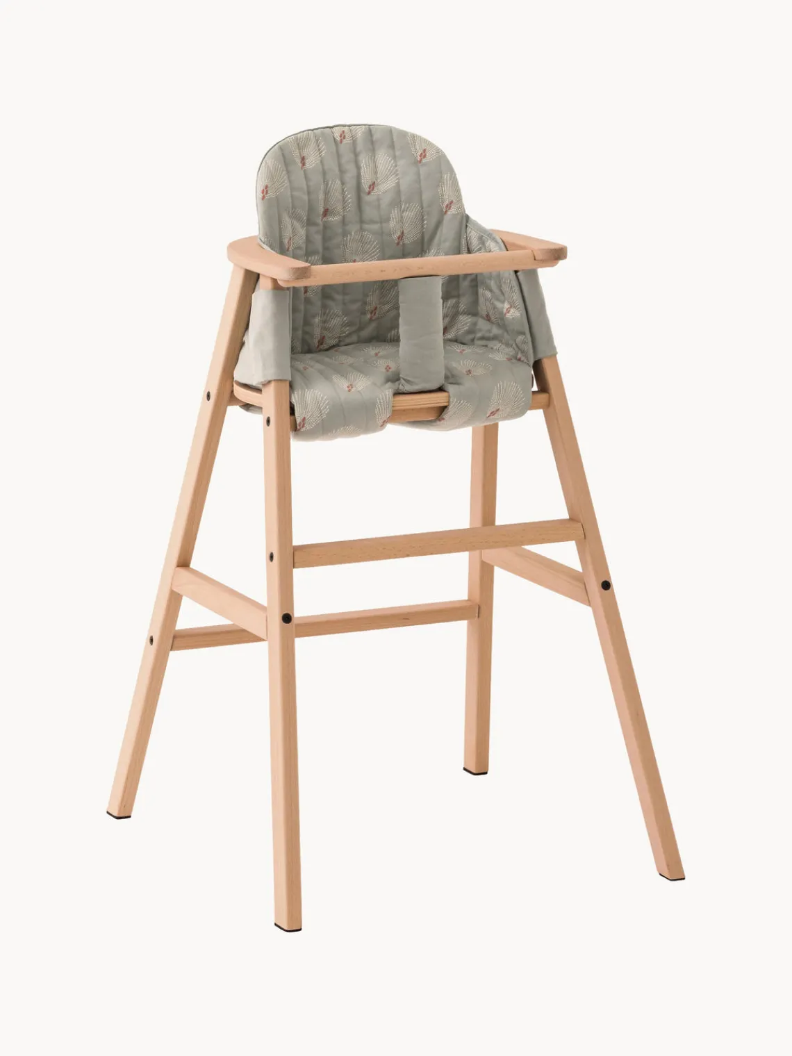 Online Nobodinoz Coussin de chaise haute en coton bio Growing Green Gris clair, blanc cassé