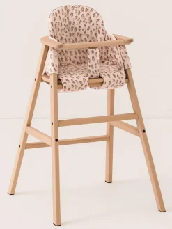 Clearance Nobodinoz Coussin de chaise haute en coton bio Growing Green Pêche, beige