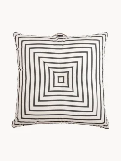 New Business & Pleasure Coussin de sol de jardin rayé Cozy Noir, blanc crème