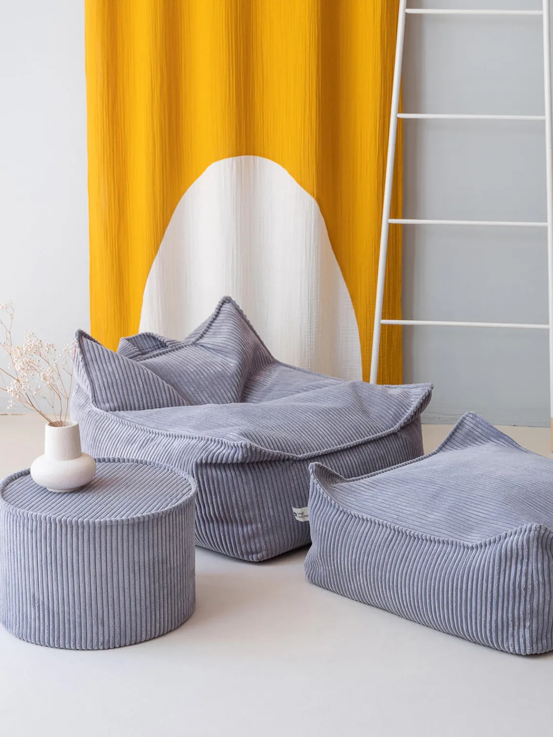 Best Wigiwama Coussin de sol en velours côtelé pour enfant Sugar Velours côtelé lavande