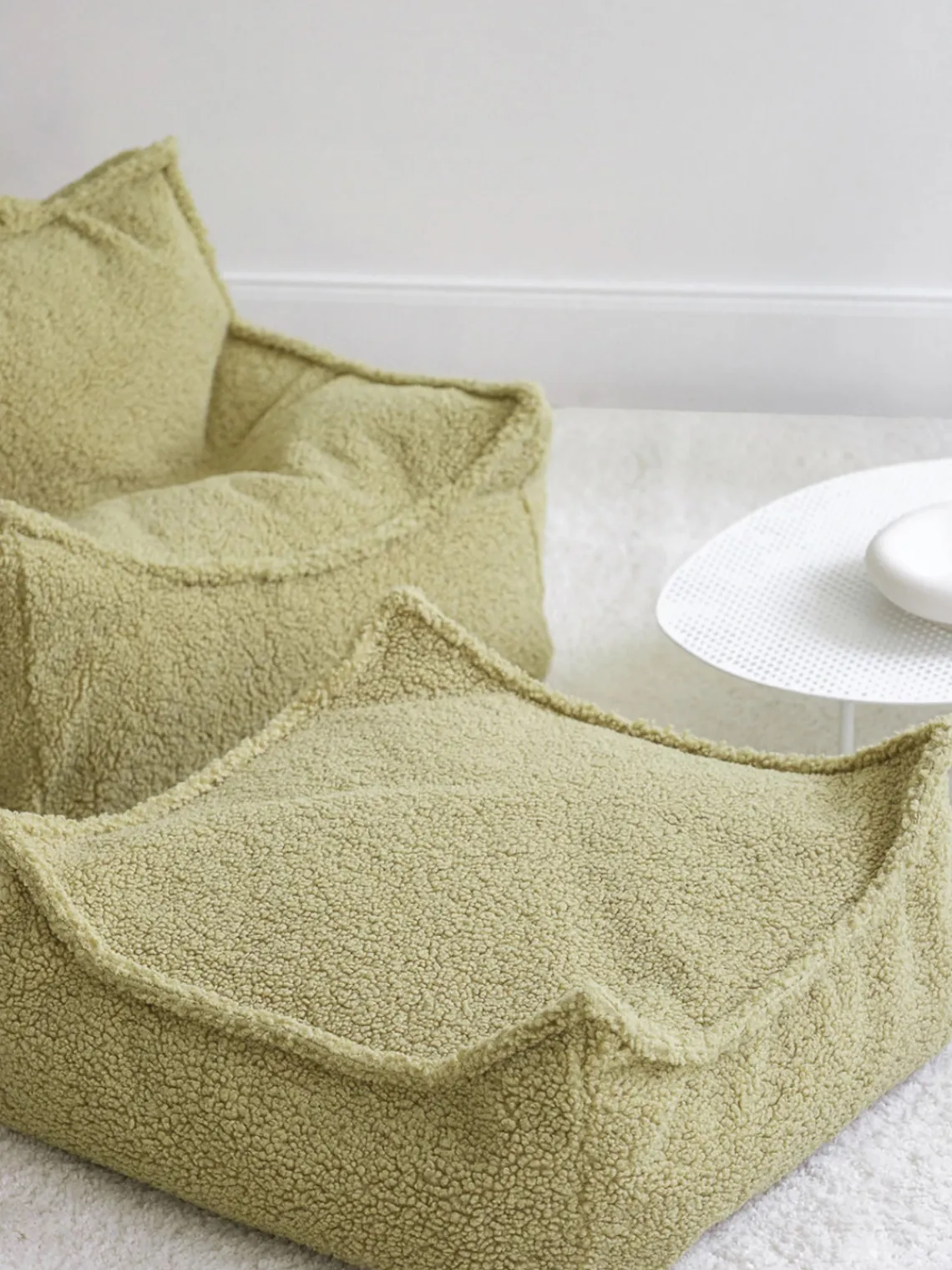 Hot Wigiwama Coussin de sol pour enfants en peluche Sugar Teddy vert clair