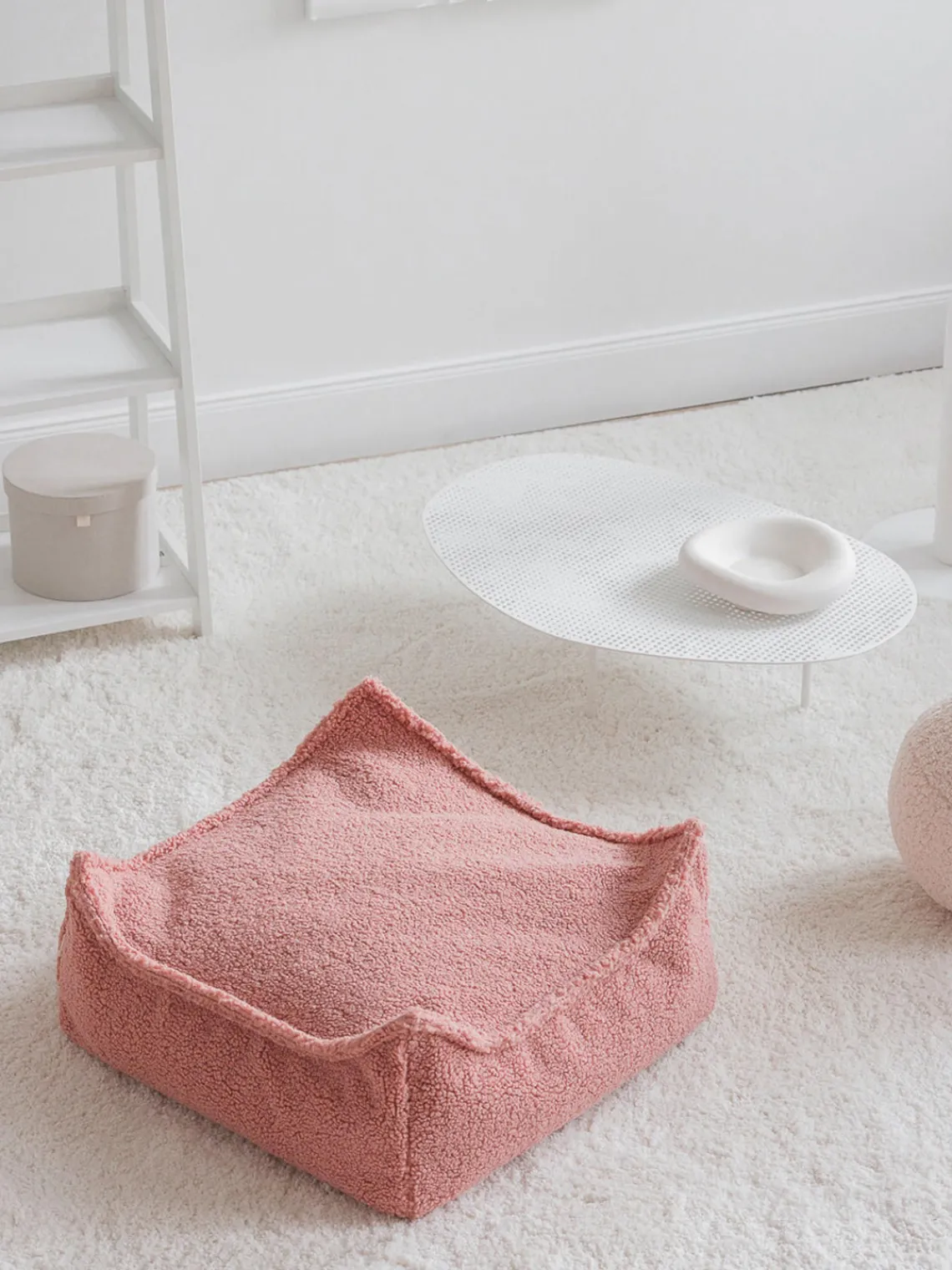 Outlet Wigiwama Coussin de sol pour enfants en peluche Sugar Peluche rose pâle