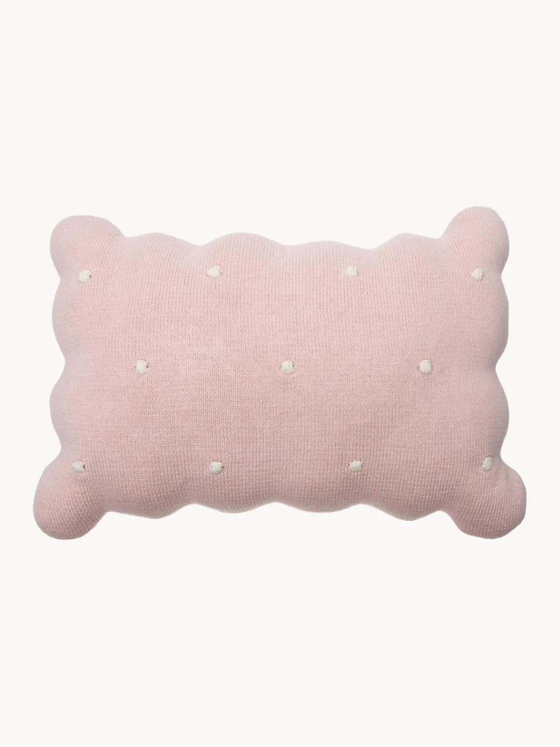 Best Lorena Canals Coussin douillet en coton brodé à la main Biscuit Rose pâle, blanc cassé