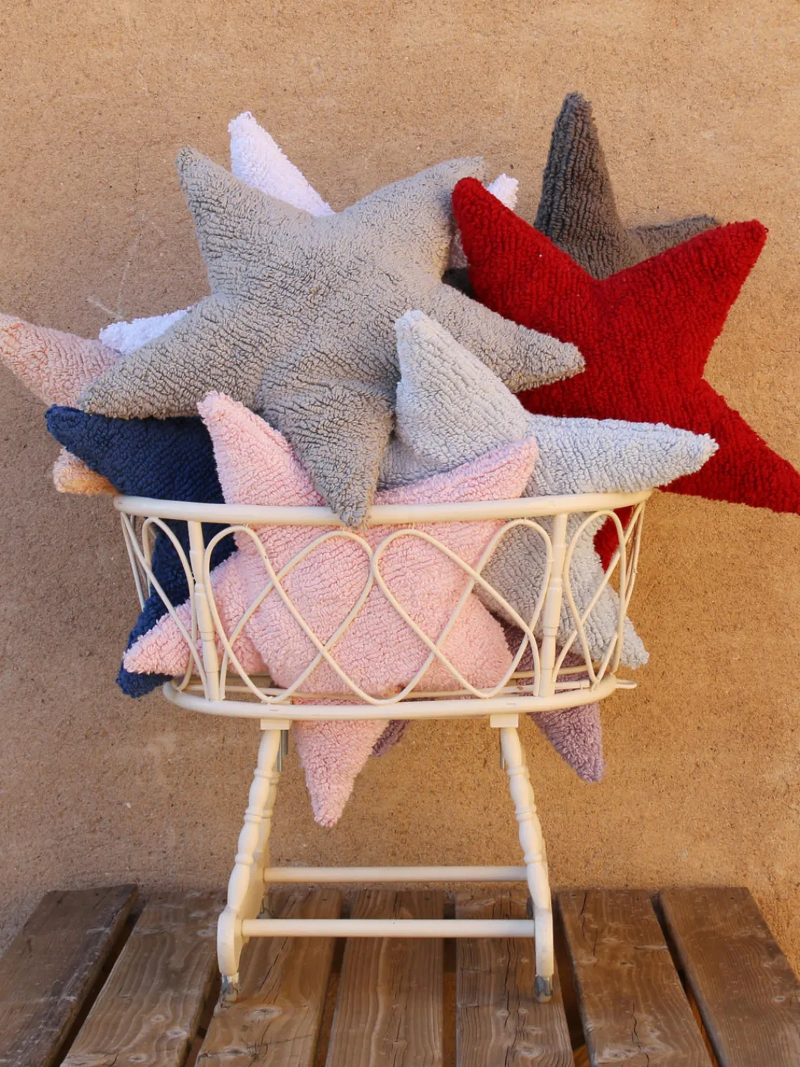 Outlet Lorena Canals Coussin douillet en coton fait à la main Star Rose pâle