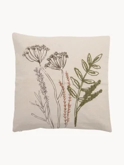 Clearance Bloomingville Coussin en coton avec motif floral Bea