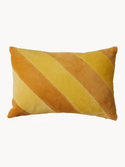 Fashion HKLIVING Coussin en coton fait main April Orange, jaune moutarde