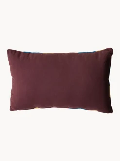 Best HKLIVING Coussin en coton fait main Speakeasy Jaune pâle, aubergine, bleu