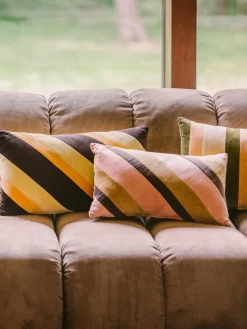 New HKLIVING Coussin en coton fait main Sunkissed Brun clair pêche, aubergine