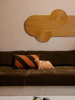 Discount HKLIVING Coussin en coton fait main September Brun, noir