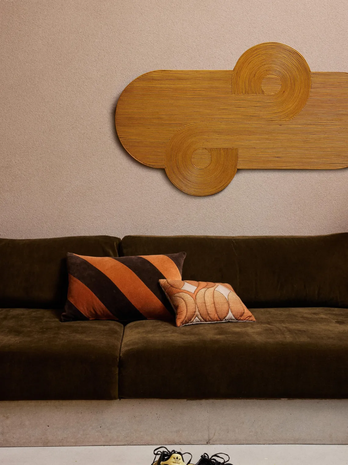 Discount HKLIVING Coussin en coton fait main September Brun, noir
