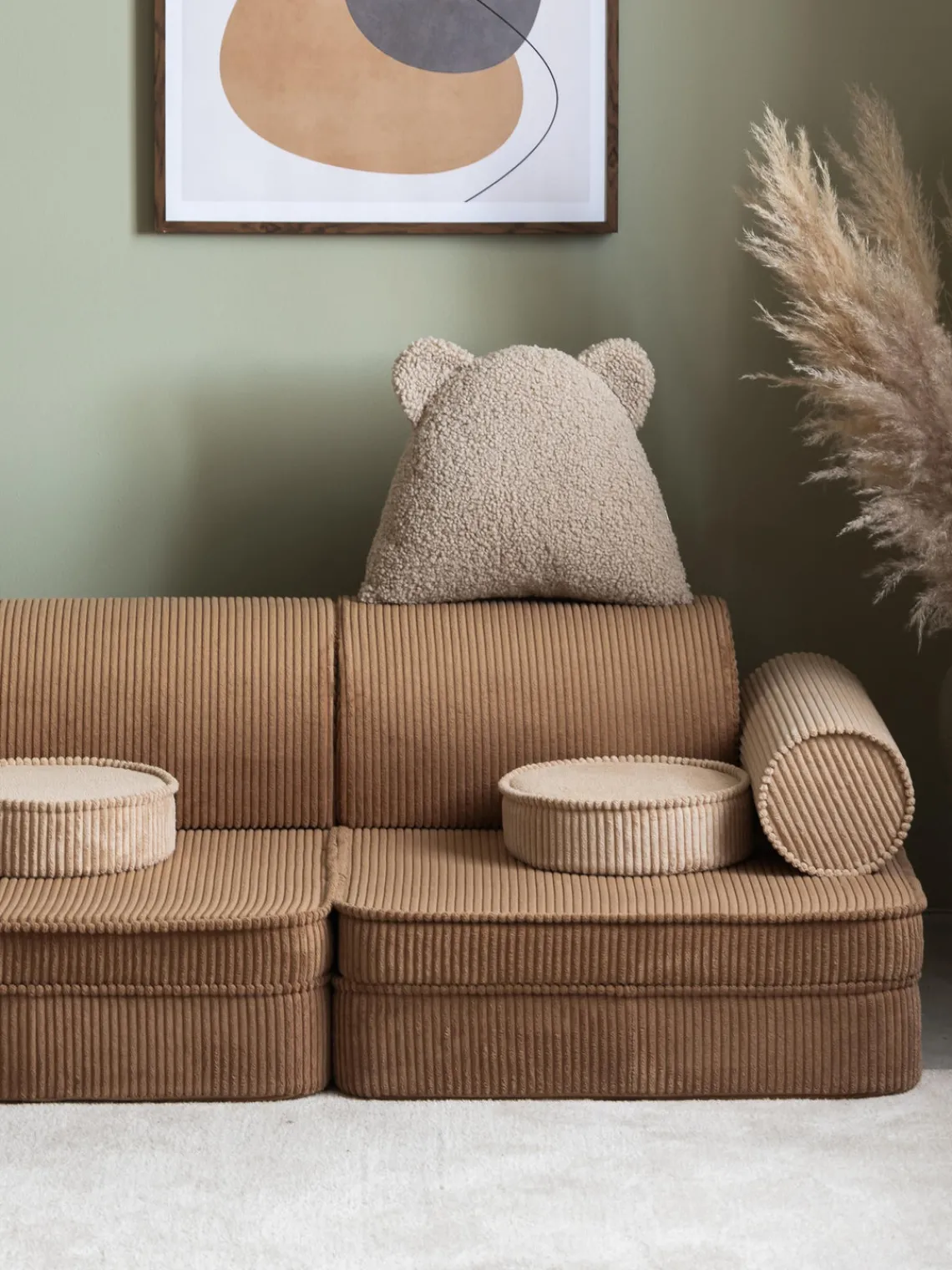 Clearance Wigiwama Coussin moelleux en peluche Bear Beige clair