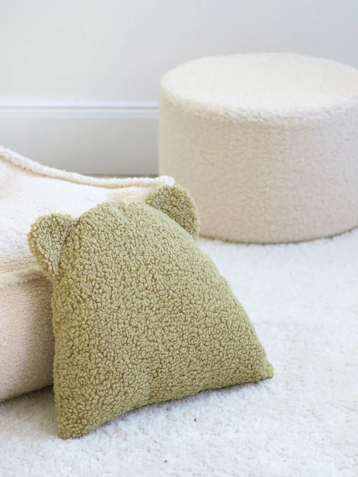 Hot Wigiwama Coussin moelleux en peluche Bear Vert clair