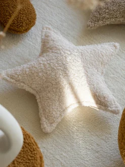 Hot Wigiwama Coussin moelleux en peluche Star Blanc cassé