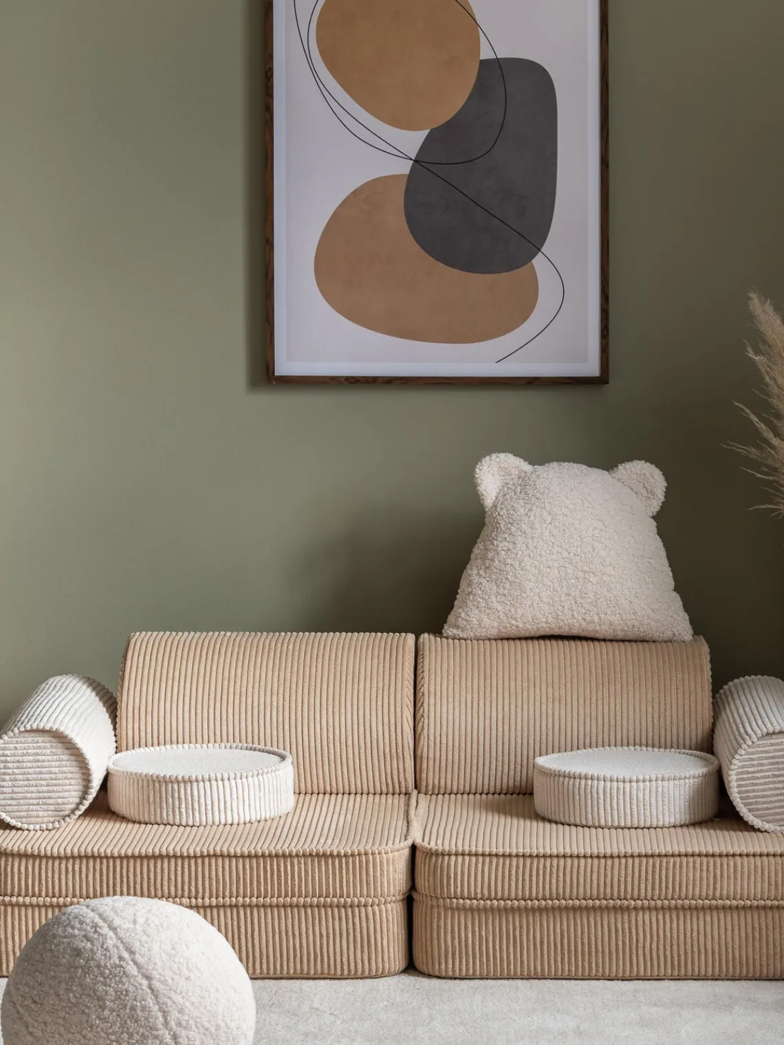 Hot Wigiwama Coussin moelleux en peluche Bear Blanc cassé