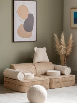 Hot Wigiwama Coussin moelleux en peluche Bear Blanc cassé