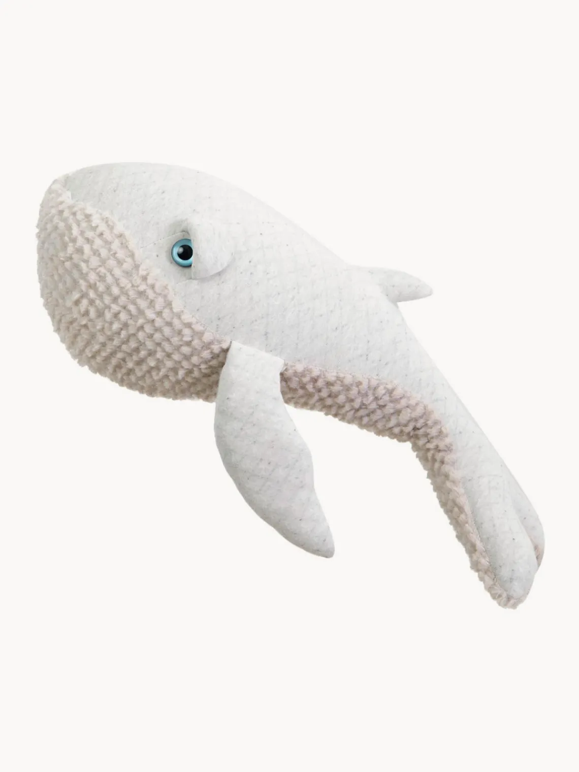 Sale BigStuffed Coussin peluche artisanal Whale Blanc